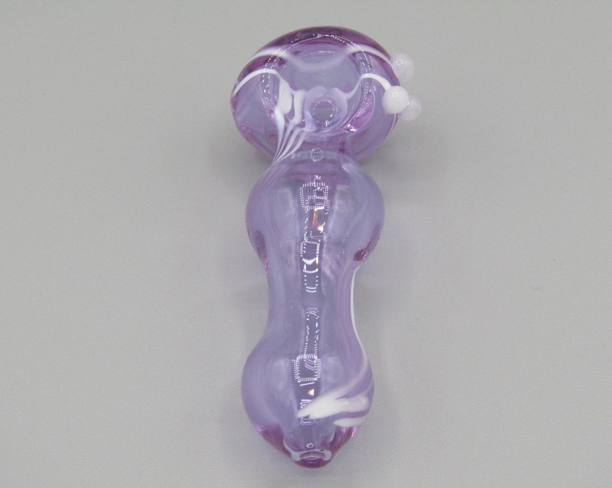 Swirl & Fumed Bulged Spoon 3.5 Inch Hand Pipe - Assorted