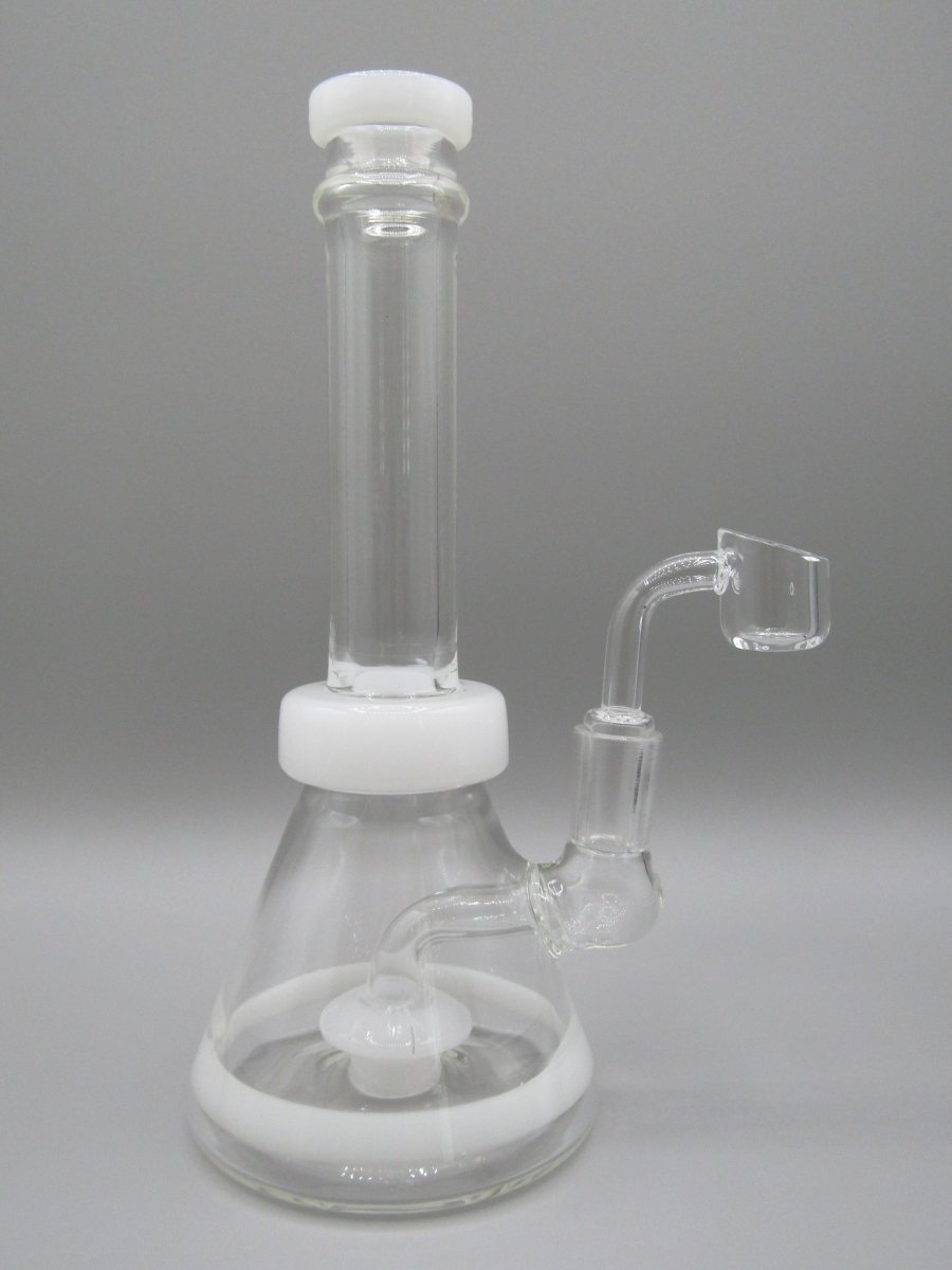 Right side view 8" straight beaker rig with white color accents.