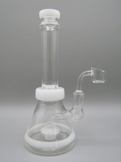 Right side view 8" straight beaker rig with white color accents.