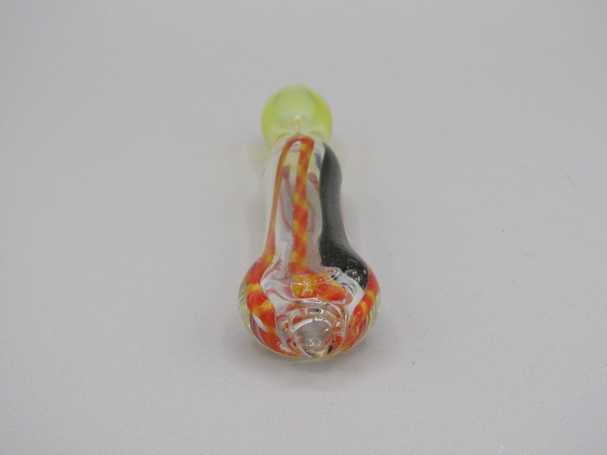 POV 3" Dichro Chillum yellow/orange/black color.