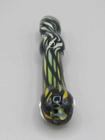 POV 5.5" chillum w/ fumed ribbons yellow/white/black/green color.