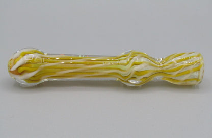 Right side view 5.5" chillum w/ fumed ribbons yellow/white color.