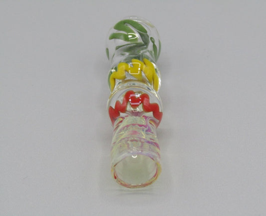 Zoom view 3" chillum w/ red/yellow/green color accents.