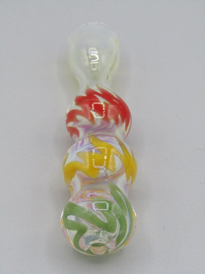 POV 3" chillum w/ red/yellow/green color accents.