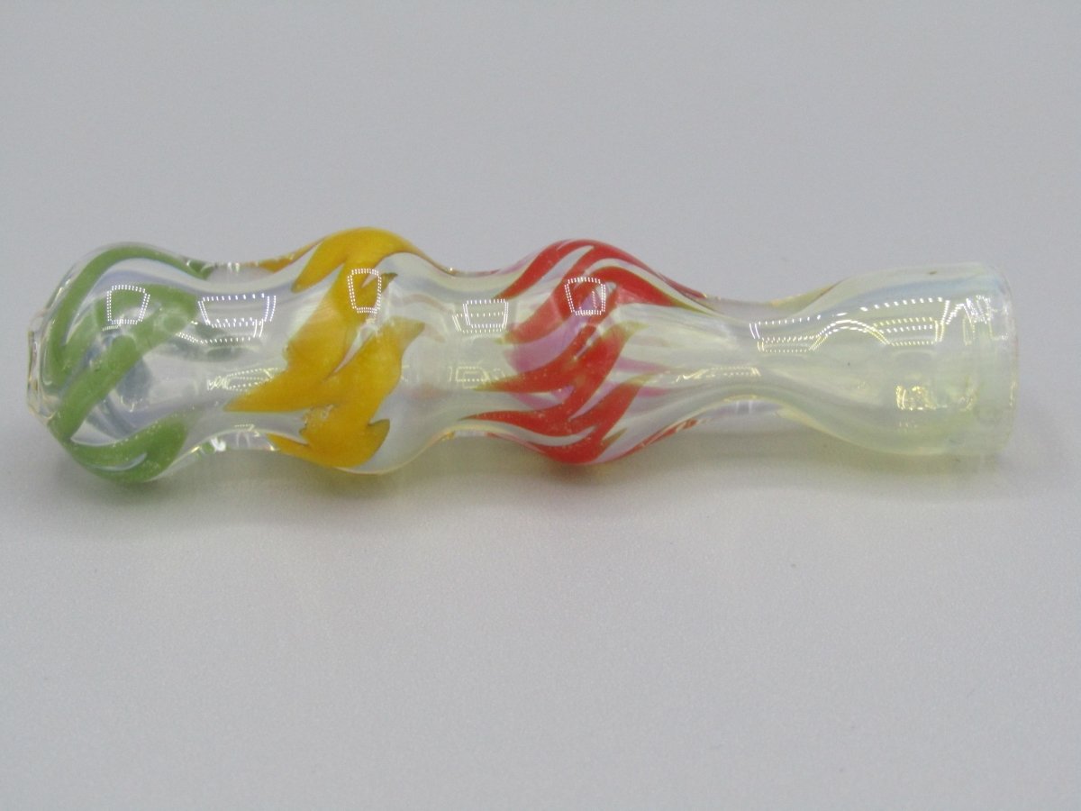 Right side view 3" chillum w/ red/yellow/green color accents.