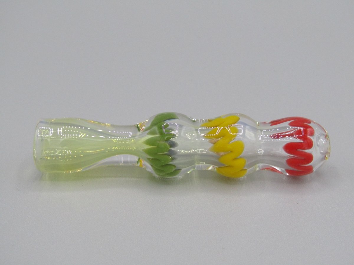 Left side view 3" chillum w/ red/yellow/green color accents.