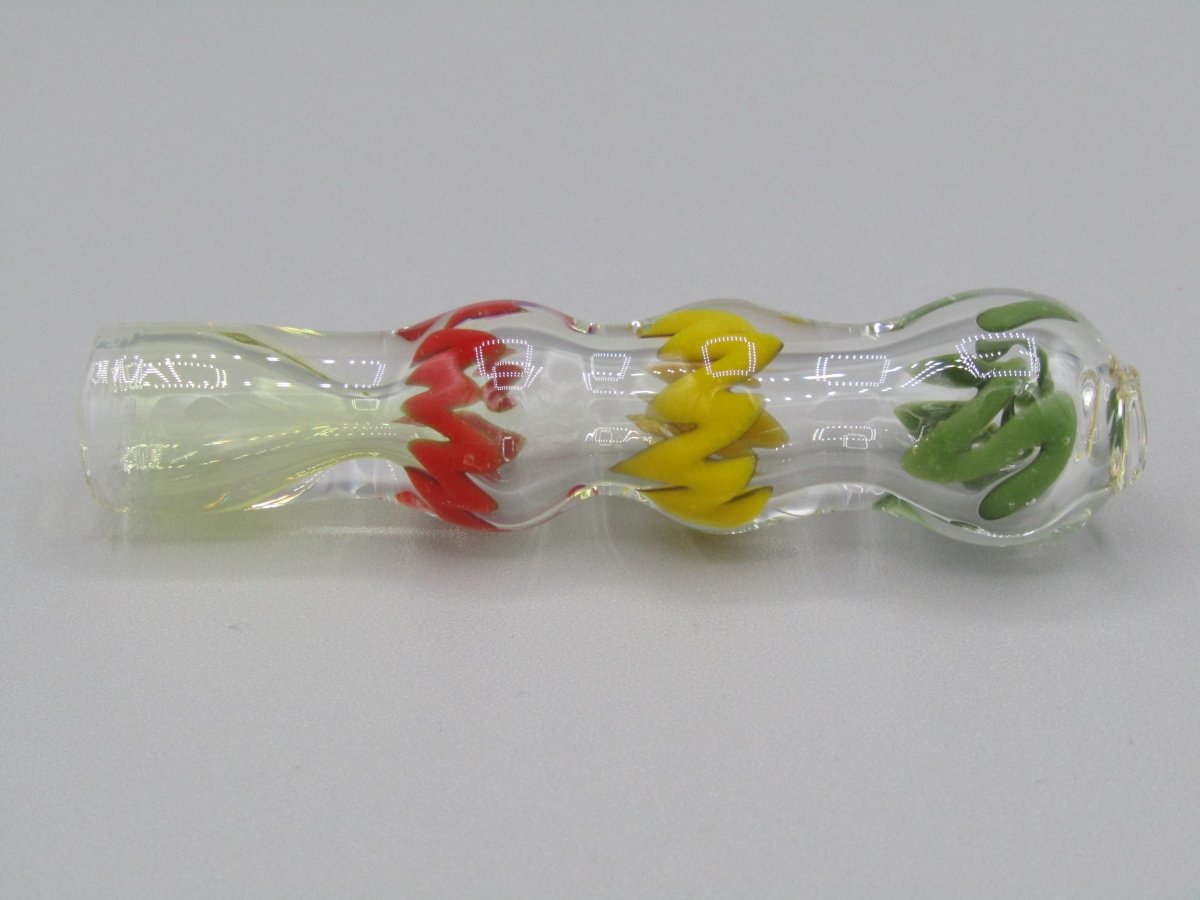 Left side view 3" chillum w/ red/yellow/green color accents.